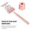 Keropy Double Edge Safety Razor For Woman With Stand and 10 Premium Stainless Steel Reusable Safety Razor, Razors For Shaving, Rose Gold view 2