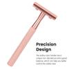 Keropy Double Edge Safety Razor For Woman With Stand and 10 Premium Stainless Steel Reusable Safety Razor, Razors For Shaving, Rose Gold view 4
