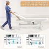 Electric Lift Massage Physical Therapy Table with Adjustable Backrest, Lockable Wheels, 4'' Think Premium Foam, 1500Lbs Capacity Professional Electric Massage Bed Commercial Home Use, White view 4