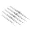 5PCS Tweezers Set Stainl Steel Static Curved Straight Flat Set for Electronics Jewelry Making Crafts Model Building Soldering Tweezers SetStainl Steel Tweezers SetCurved T Static view 2