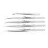 5PCS Tweezers Set Stainl Steel Static Curved Straight Flat Set for Electronics Jewelry Making Crafts Model Building Soldering Tweezers SetStainl Steel Tweezers SetCurved T Static view 3