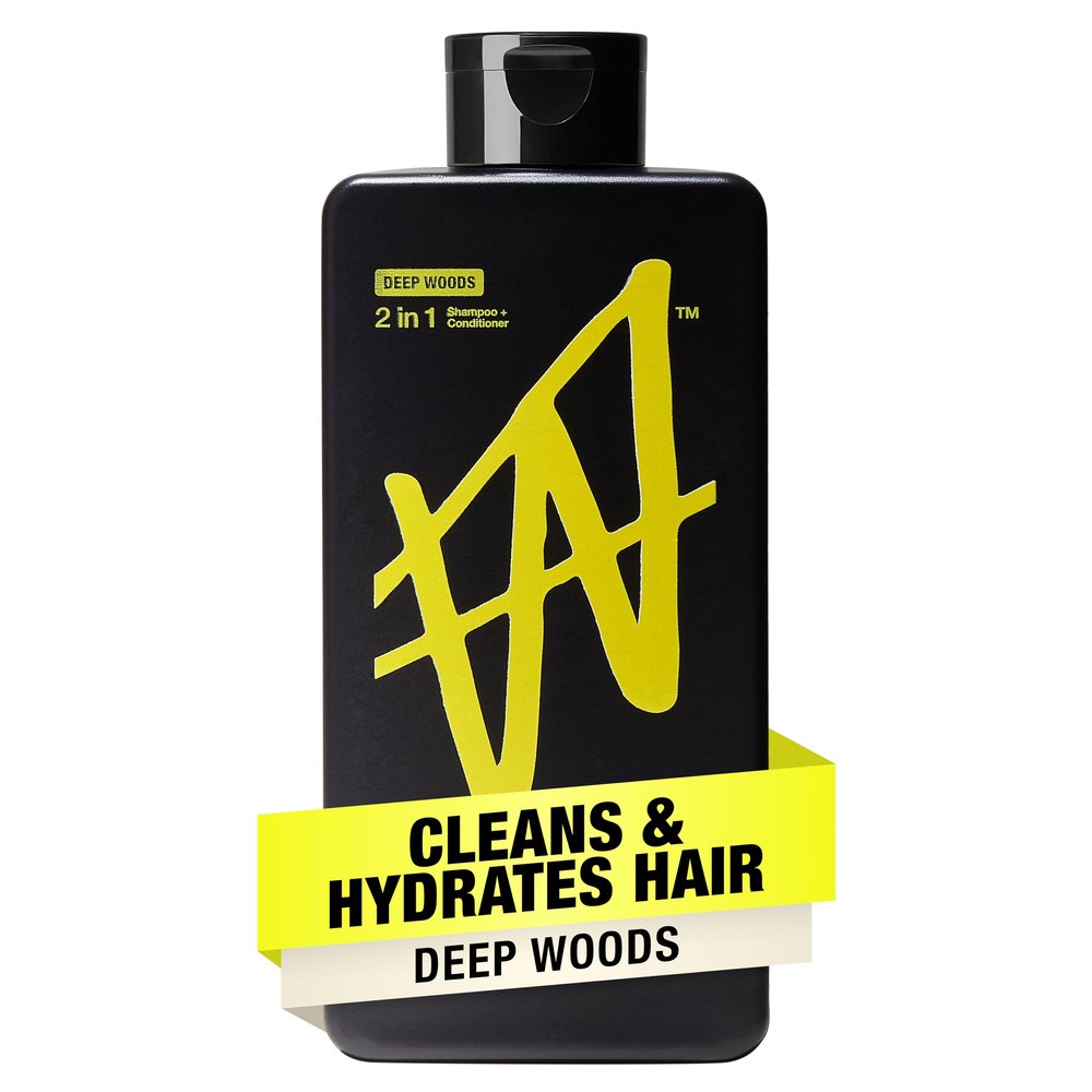 W by Jake Paul Mens 2-in-1 Shampoo and Conditioner, Full Looking Hair, Deep Clean & Hydrating, Deep Woods Scent, 16 fl oz