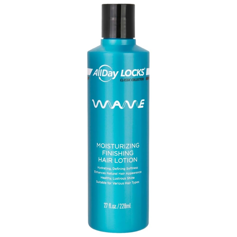 AllDay Locks Classic Wave Hair Lotion (7.7 oz) | Moisturizing & Rejuvenating Finishing Curl-Enhancer Lotion | Lightweight, Soft, High Shine | Bouncy, Silky, Fresh Bounce | 7.7 oz