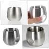 Healvian Men Double Layer Stainless Steel Shaving Bowl Foaming Shaving Cup for Home Salon Use Lathering Mug Comfortable Grip - view 3
