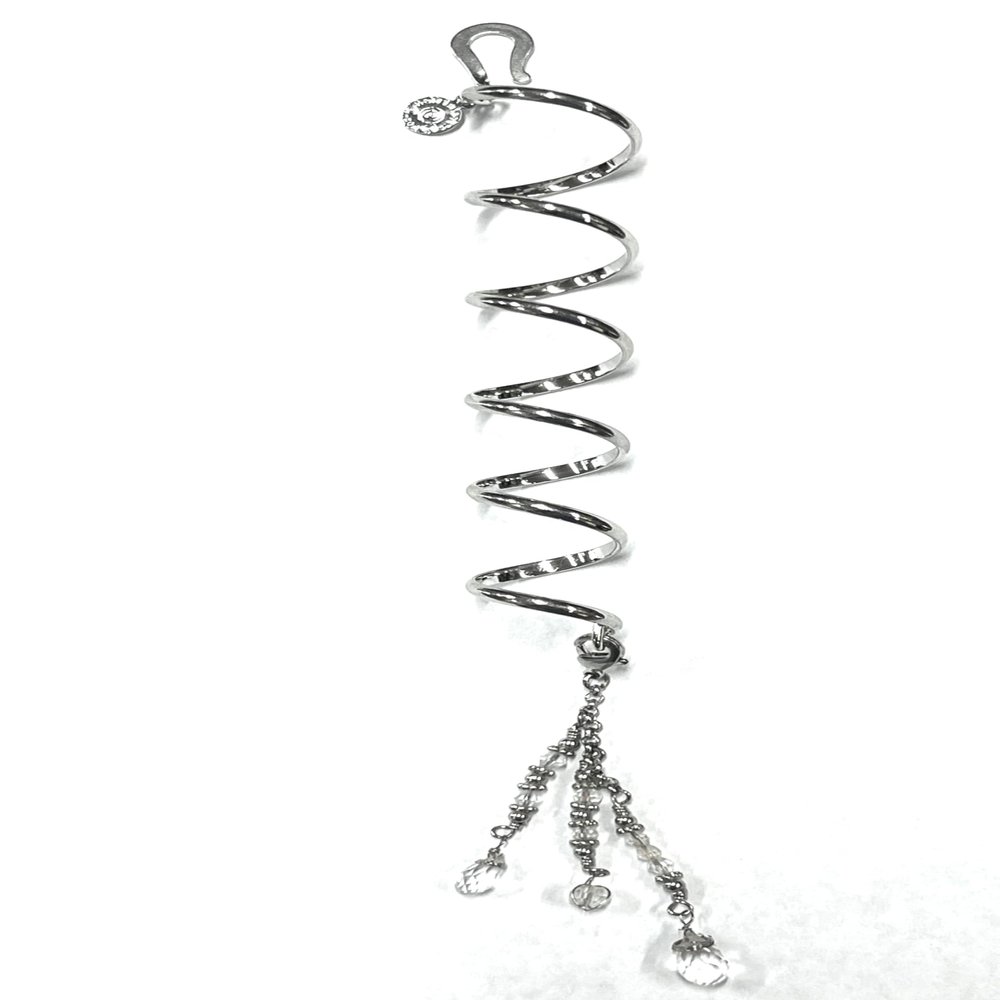 Silver Ponytail Wrap - 6 Inch Hair Holder | Lightweight Spiral Hair Accessory (Small)