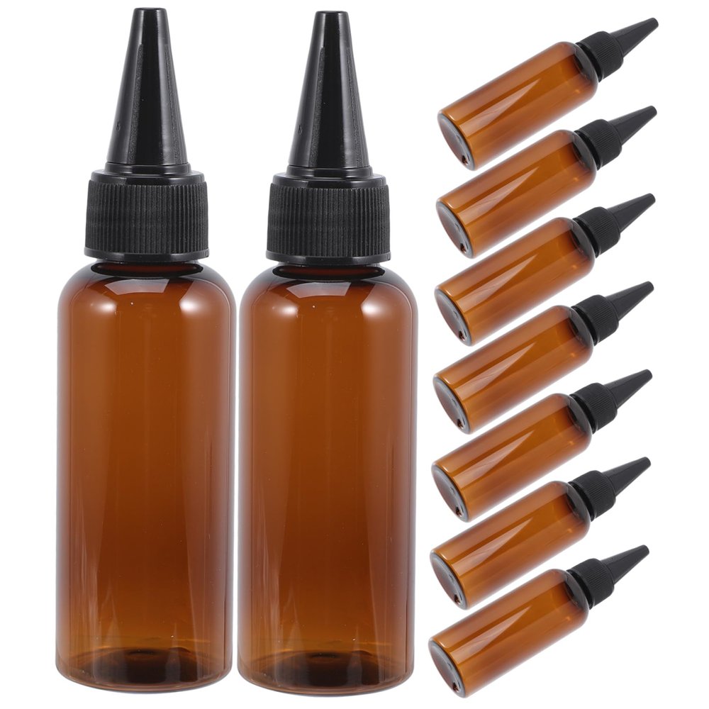 LIFKOME 10pcs Multi-purpose Plastic Refillable Squeeze Bottles Hair Dye Oil Applicator Bottles for Cosmetics Lotion