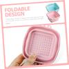 ERINGOGO 2pcs Silicone Makeup Brush Cleaning Bowl Multifunctional Brush Washer for Eye Shadow Brow Face Portable Compact Cleaner view 2