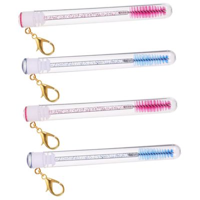 WRITWAA 4pcs Mascara Wand Brush Tube Blank Eyelash Brush Bottle Safe for Eyelash Root Easy to Carry
