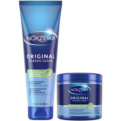 Noxzema Face Wash Full-Size Jar & Tube Bundle Original Deep Cleansing Cream, Face Cleanser