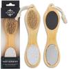 Dermasuri - 4 in 1 Exfoliating Foot Scrub Kit - Multi Purpose Foot Care - Natural Bamboo Pedicure Foot Spa Kit - Pumice Stone Callus Remover - Stainless Steel File, Sand Paper Surface, & Dry Brush view 1
