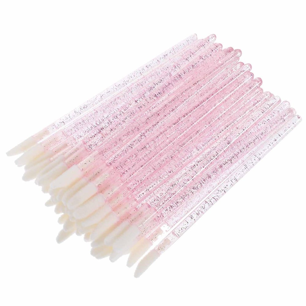 DEARMAMY 250pcs Lip Gloss Applicator Wands Flocking Bristles for Smooth Application Portable Makeup Tool for Women for Lipstick and Lip Gloss Use