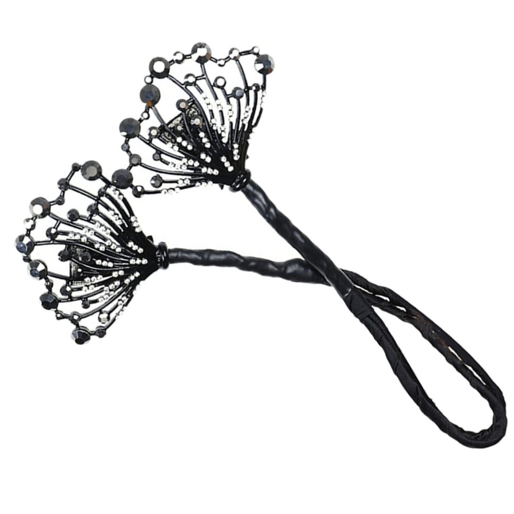 ERINGOGO Rhinestones Hair Bun Maker Wrap Bun Shaper for Women Wedding Curly Hair Accessory