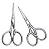 DEARMAMY 2Pcs Stainless Steel Eyebrow Scissors Set Small Facial Hair Trimming Tools for Men Pointed and Rounded Tips for Grooming Eyebrows and Beards view 1