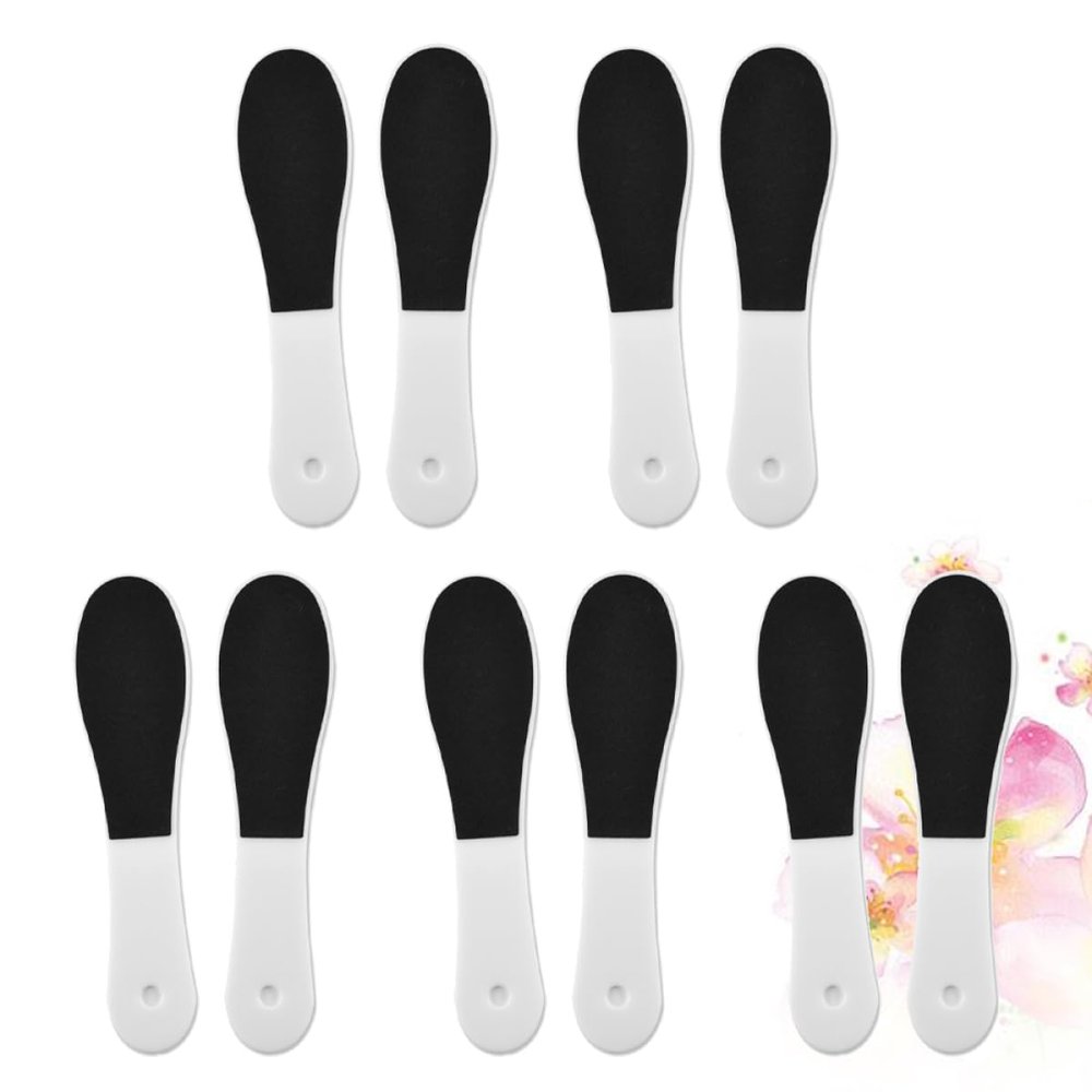 SAFIGLE 1bag Double-Sided Foot File for Pedicure Remover Plastic Handle Feet and Removes Dead Skin for Home and Spa Use