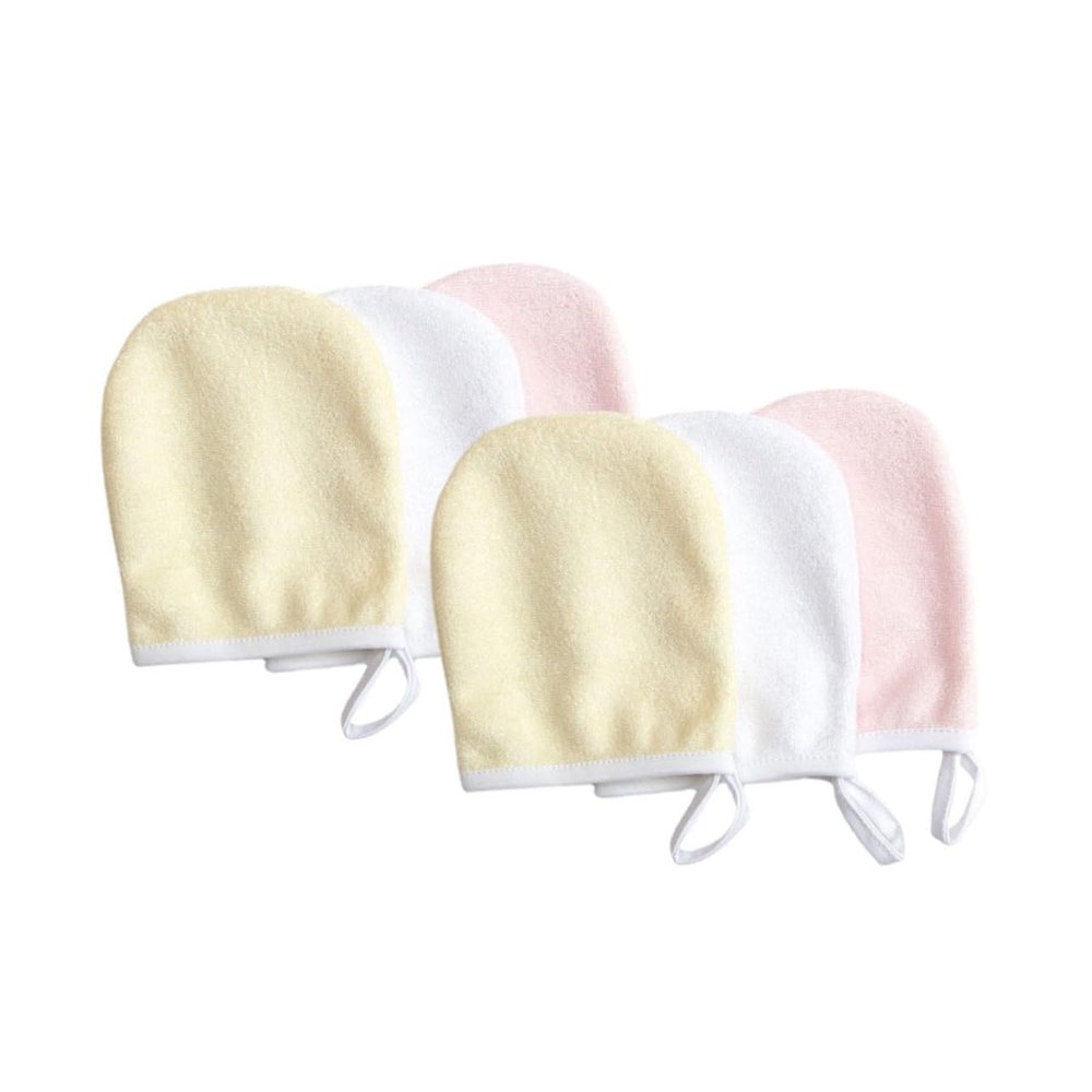 EXQUIMEUBLE 6PCS Reusable Microfiber Makeup Removal Pads Soft Face Cleaning Cloths for Women Instant Use Cleaning Gloves for Sensitive Skin Random Color