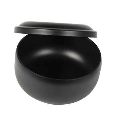 CALLARON 1pc Simple Shaving Bowl Stainless Steel Foaming Container with Lid for Home Use Smooth Edges Easy to Clean Portable Bubbling Bowl for Shaving Needs