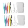 PACKOVE 2 Sets Set of Eyebrow Trimming Tools Tweezers Scissor Clips Shaper Makeup Tool Skin-friendly for Ages view 1