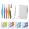 PACKOVE 2 Sets Set of Eyebrow Trimming Tools Tweezers Scissor Clips Shaper Makeup Tool Skin-friendly for Ages view 2