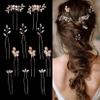 11 Pieces Bride Hair Pins Rhinestone Bridal Gold Hairpiece for Women Crystal Wedding Hair Accessories for Bridesmaids view 1