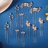 11 Pieces Bride Hair Pins Rhinestone Bridal Gold Hairpiece for Women Crystal Wedding Hair Accessories for Bridesmaids view 2