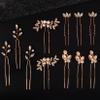 11 Pieces Bride Hair Pins Rhinestone Bridal Gold Hairpiece for Women Crystal Wedding Hair Accessories for Bridesmaids view 3
