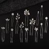 14 Pieces Bride Hair Pins Rhinestones Hair Accessories for Women Crystal Wedding Hairpiece for Bridesmaids view 1