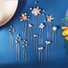 12 Pieces Bride Hair Pins Rhinestones Gold Hair Accessories for Women Crystal Wedding Hairpiece for Bridesmaids view 3