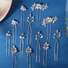 12 Pieces Bride Hair Pins Rhinestone Bridal Hairpiece for Women Crystal Wedding Hair Accessories for Bridesmaids view 2