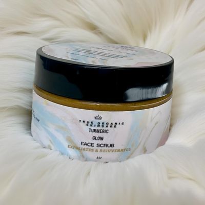 True Organic Skincare Turmeric Glow Face Scrub, Exfoliating and Rejuvenating, 4 fl oz