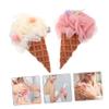 Outanaya 2pcs Portable Bath Sponges Elastic Shower Loofah for Gentle Exfoliation Soft and Safe Material for Men and Women Pink and White view 4