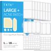TKTK XL Hydrocolloid Pimple Patches for Body 120 Count + Large Acne Patches for Face 62 Count, 7 Sizes Pimple Patch Bulk Face & Body, Acne Stickers view 2