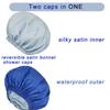 2Pcs Shower Cap with Satin Interior, Extra Large&Reusable&Waterproof Shower Cap for All Length Hair, Adjustable &Double Layers &Reversible Bath Bonnet for Women view 4