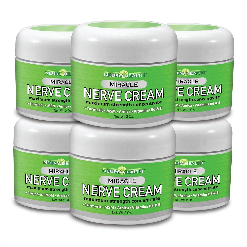 Miracle Nerve Cream - Maximum Strength - Turmeric and Arnica Blend for Neuropathy Discomfort Relief - Soothing Foot & Hand Formula with MSM, B6, E - Made in USA - 6 Pack