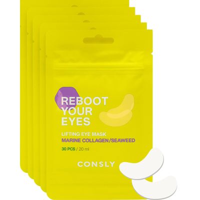 CONSLY 150 Pcs (5 Packs x 30) Marine Collagen & Seaweed Eye Masks Fabric Under Eye Patches for Anti-Aging, Puffiness & Hydration