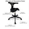 Adjustable Salon Chair,Swivel Saddle Stool with Wheels,Professional Saddle Stool Chair for Tattoo Artists Home Office view 3