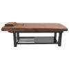 GUIAFUHYE Wood Wide Stationary Massage Table for Treatment Table Physical Therapy Table Spa Facial Bed (Black, Brown) view 2