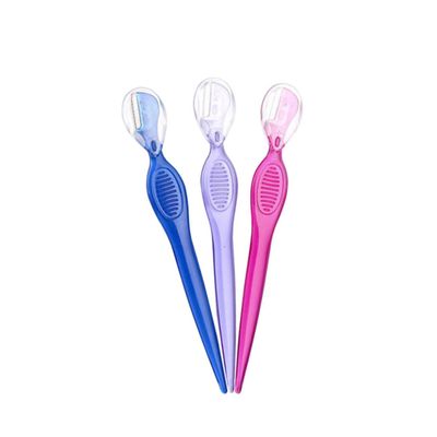 VICASKY 3pcs Stainless Steel Eyebrow Razors for Women Facial Hair Remover Portable Eyebrow Trimmers Beauty Makeup Tools Travel Kit