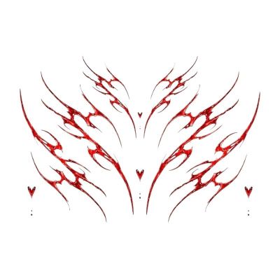 4 Sheets Succubus Heart Tattoo Sticker for Women Tattoos Set Temporary Tattoo Waterproof Fake Tattoo