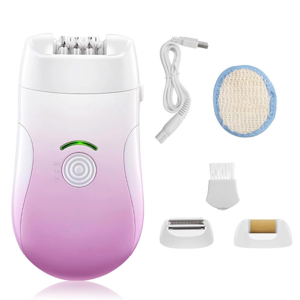 Epilator for Women, Cordless Hair Removal Device Hair Removal for Women, 3 in 1 Rechargeable 2 Speed Womens Electric Shaver for Face Legs Arms Armpit Bikini
