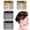4Pcs Hair Side Combs for Women Fine Thin Hair Small French Side Comb Clips for Women Decorative Tortoise Shell French Twist Up-Do Styling Wedding Dating Accessories(Black, Brown) view 1