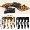 4Pcs Hair Side Combs for Women Fine Thin Hair Small French Side Comb Clips for Women Decorative Tortoise Shell French Twist Up-Do Styling Wedding Dating Accessories(Black, Brown) view 2