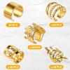 100 Pcs Gold Dreadlock Beads Locs Accessories, Hair Jewelry Braids, Soft Metal Adjustable Braiding Cuffs Clip, Braiding Hair Rings for Dreadlock Accessory, Crochet Passion Twist Hairs Rings for Women view 2