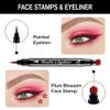 BINGBRUSH Double-head Liquid Star Eyeliner Red Stamp Pencil, Colors Flowers Heart Moon Shapes Face Stamps Makeup Colorful Waterproof Slim Gel Felt Tip High Pigment Liquid Eyeliner (12#Flower&Red) view 3