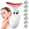 2025 New Face and Neck Massager Tool, 7 Colors LED Womens Skin Care Facial Massager for Skin Rejuvenation, Lifting, Toning, Glow Boost-White view 1