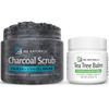 Tea Tree Oil Foot Balm (2 Fl Oz) & Activated Charcoal Foot Hand and Body Scrub view 1