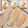 3Pcs Wooden Hair Comb for Women, Wide Tooth Hair Comb for Curls, Rat Tail Beard Combs Set for Thick Thin Straight Hairs Women, Men Barber Styling, Curly Teasing, Parting, Mustache view 2