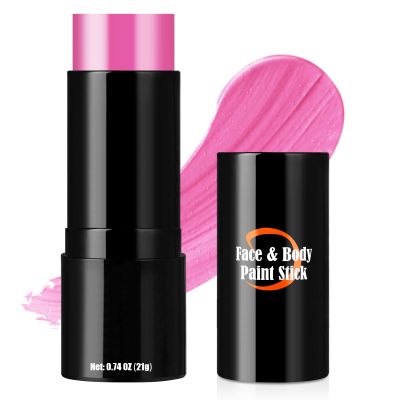 Drawdart Pink Halloween Face Body Paint Stick, Cream Blendable Halloween Face Body Makeup Paint, Non-Toxic Oil Based Stick for SFX Special Effects Cosplay Makeup