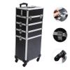 Beatifufu Professional Makeup Train Suitcase Trolley Cosmetic Case Storage Tool Box view 2