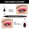 evpct 1Pcs 2-in-1 Red Colored Winged Eyeliners Stamp, Red Stars Face Stamps Makeup, Waterproof Eyeliner Eye Stamp Liners Tool Set Kit for Womem, Wing Eyeliner Stamp Figures Tool Wingliner Shapes, 10# view 3