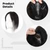 10-Inch Clip-in Human Hairpiece for Women, Natural Black Short Bob with Seamless Center Part & Realistic Hairline, Easy Adjustable view 4